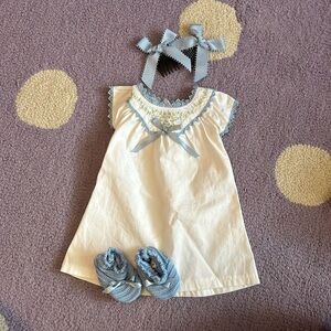 American Girl Doll, Addy Walker’s Nightgown: dress, bows, and shoes